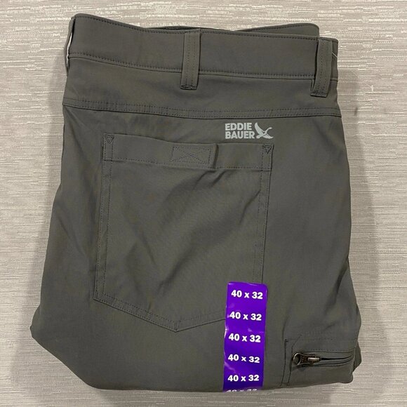 Eddie Bauer Fleece Lined Tech Pants Mens 40 x 32 Gray Water Repellent Insulated - Picture 4 of 12